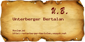 Unterberger Bertalan névjegykártya